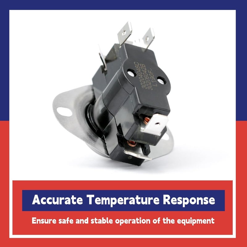 Dusledel 626458R L190F Limit Control Switch Replacement for Nordyne Furnace Air Handler and Heater with 2 Pole, Replace 64TX11 208487 626458 D2341 - Image 5